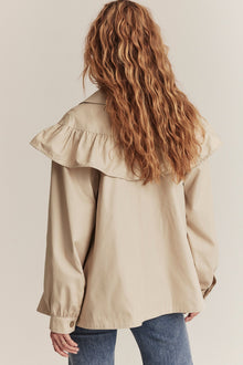 Women's beige short trench coat