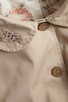 Women's beige short trench coat