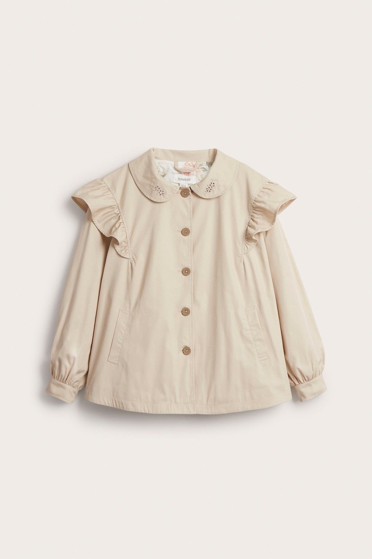 Women's beige short trench coat