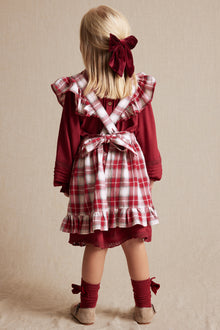 Kids' red checked apron