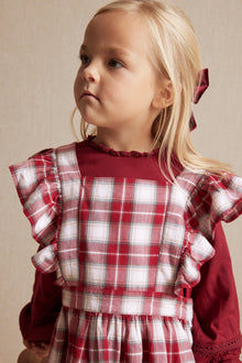 Kids' red checked apron