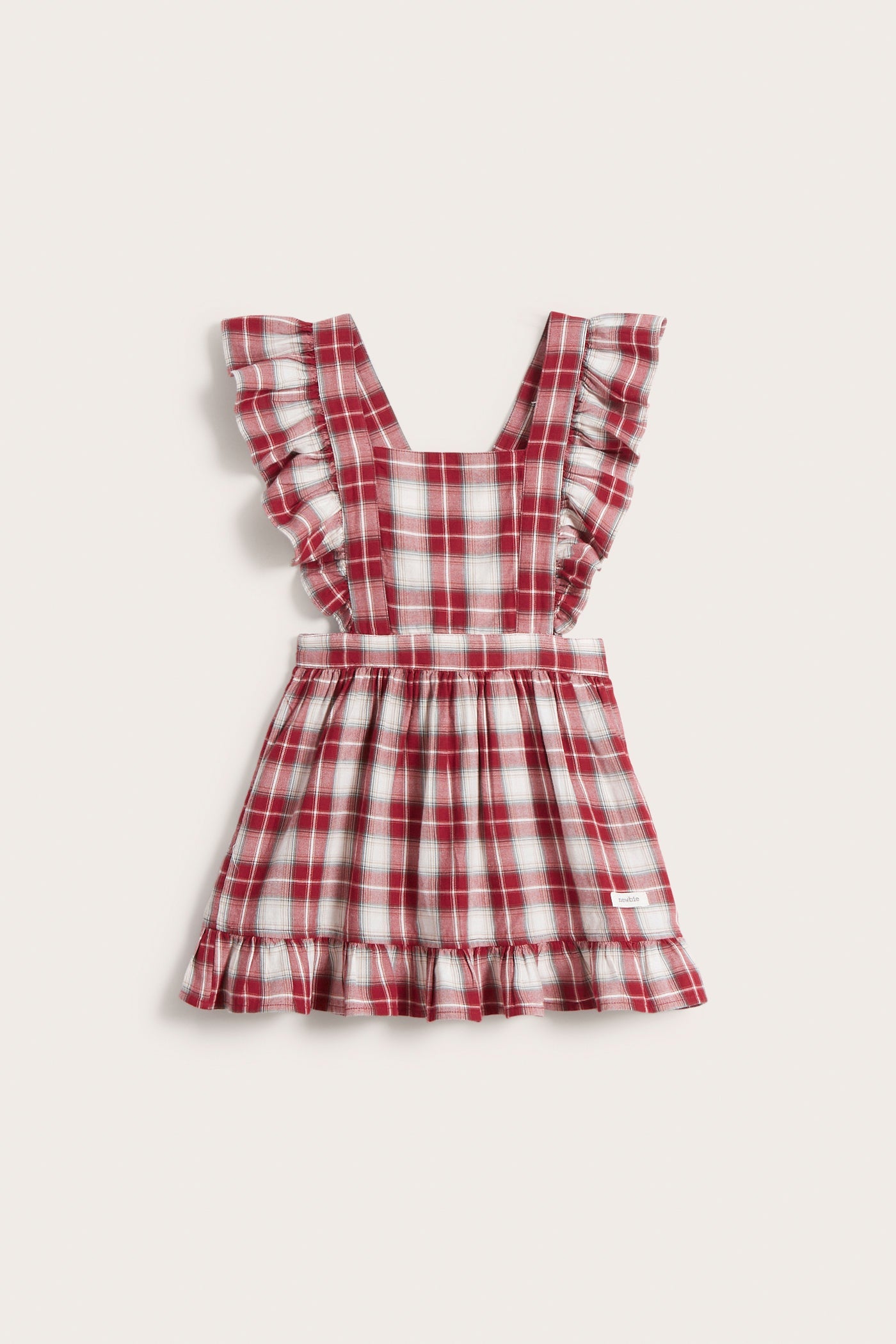 Kids' red checked apron