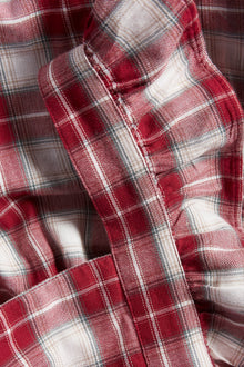Women's red checked apron