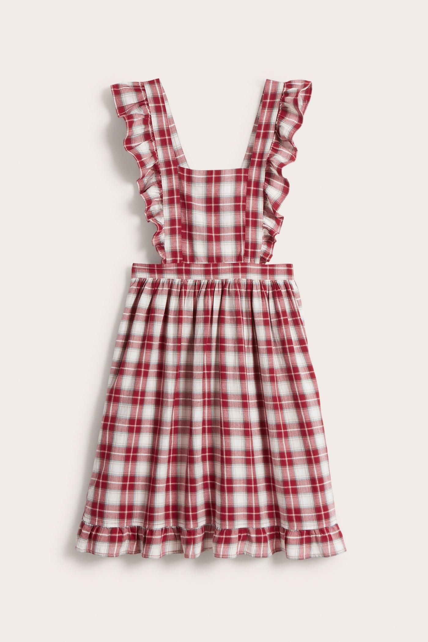 Women's red checked apron