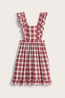 Women's red checked apron