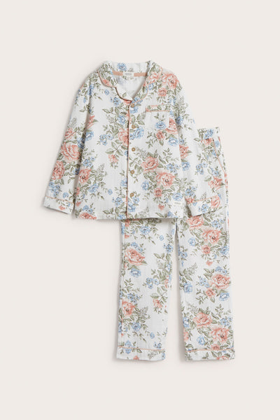 Baby & kids' white floral pajamas