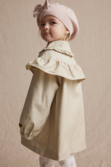 Kids' beige embroidered trench coat