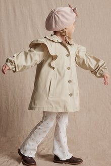 Kids' beige embroidered trench coat