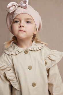 Kids' beige embroidered trench coat
