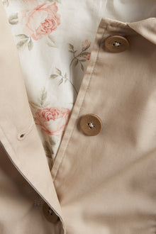 Kids' beige embroidered trench coat