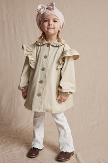 Kids' beige embroidered trench coat