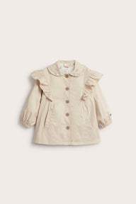 Kids' beige embroidered trench coat