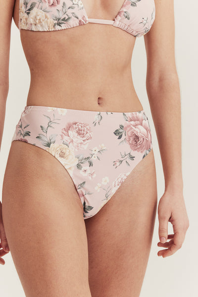 Women's pink floral bikini briefs