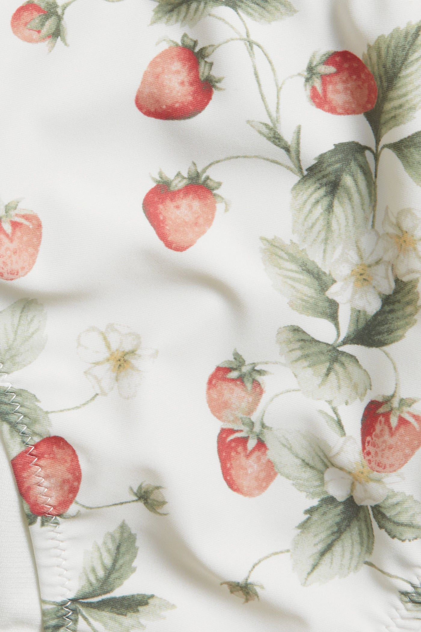 Women's white strawberry bikini briefs