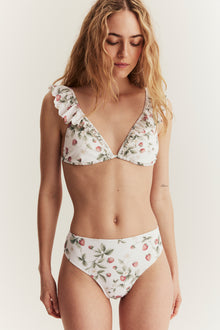 Women's white strawberry bikini briefs