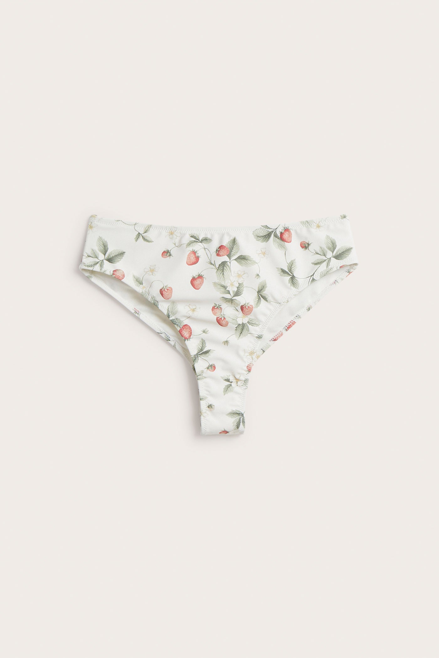 Women's white strawberry bikini briefs