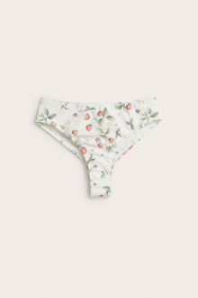 Women's white strawberry bikini briefs