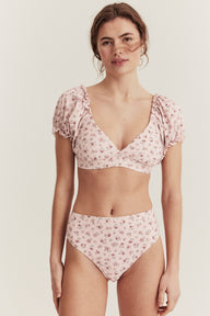 Women's pink floral bikini briefs