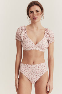 Women's pink floral bikini briefs