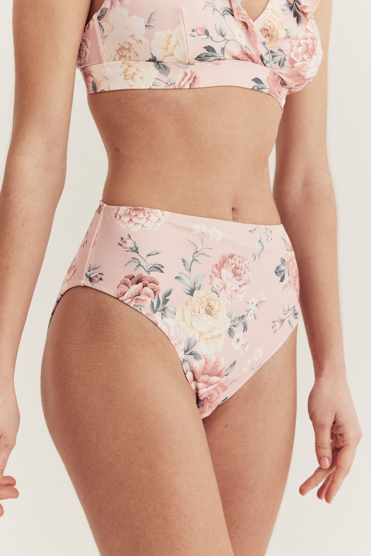 Women's pink floral bikini briefs