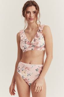 Women's pink floral bikini briefs