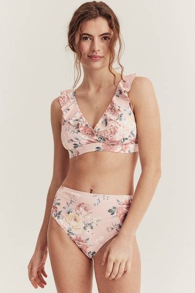 Women's pink floral bikini briefs