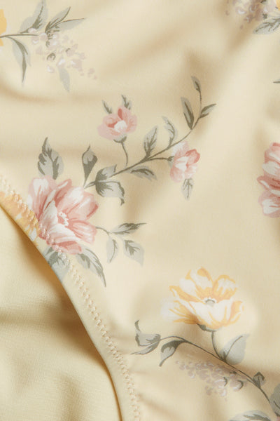 Women's yellow floral bikini briefs