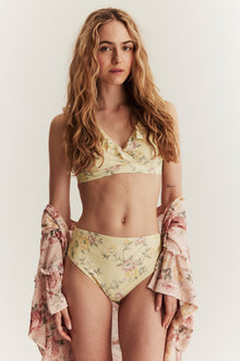 Women's yellow floral bikini briefs