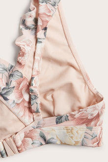 Women's pink floral bikini top