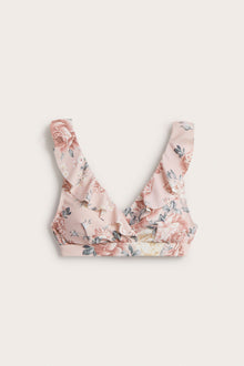 Women's pink floral bikini top