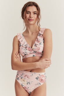 Women's pink floral bikini top