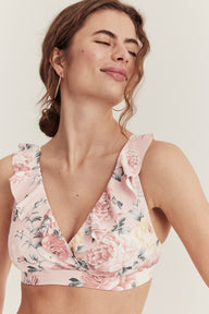 Women's pink floral bikini top