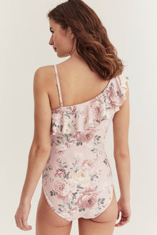 Women's pink floral swimsuit