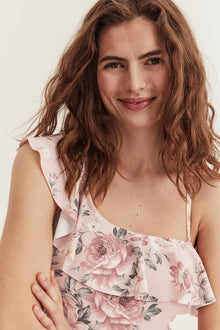 Women's pink floral swimsuit