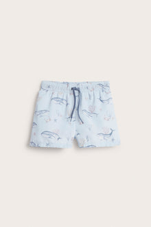 Kids' blue whale swimming trunks