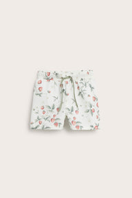 Kids' white strawberry swim shorts