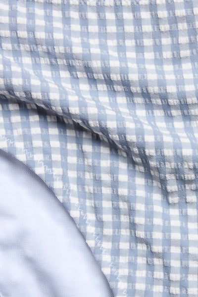 Women's blue checked bikini briefs