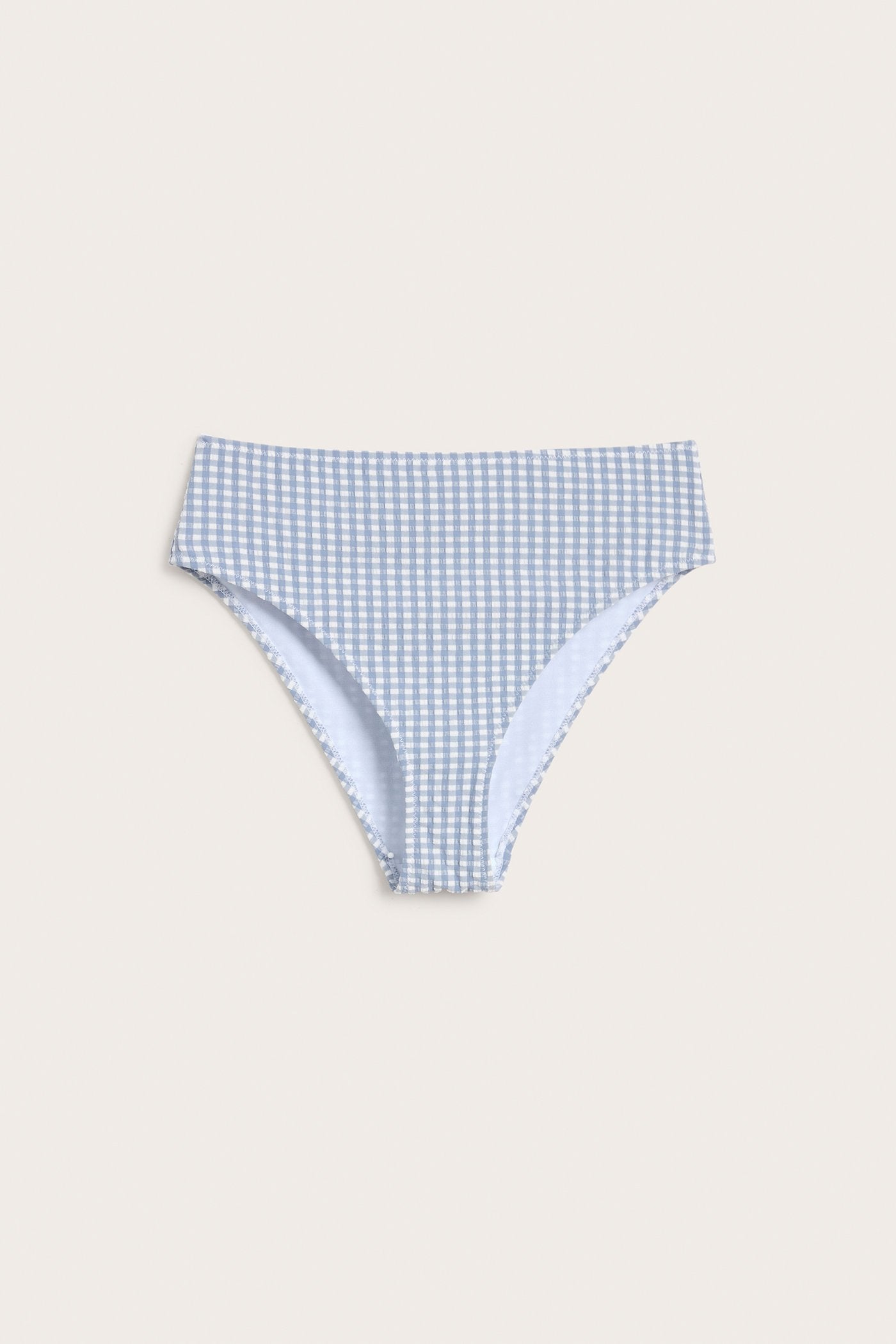 Women's blue checked bikini briefs