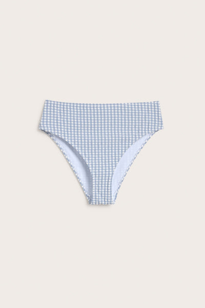 Women's blue checked bikini briefs
