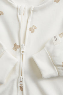 Baby white teddy bear sleepsuit