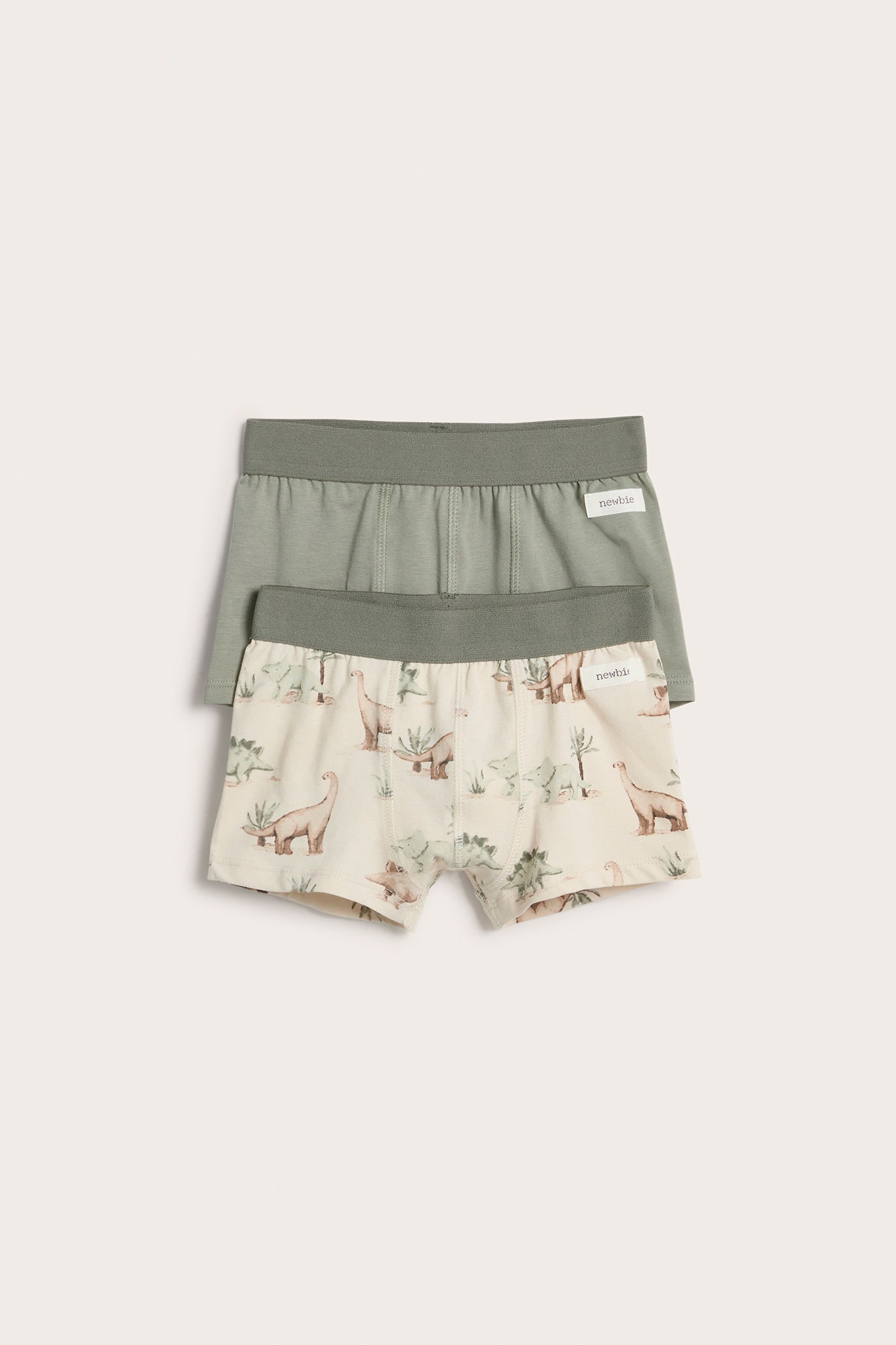 Kids' green/beige boxer shorts 2-pack