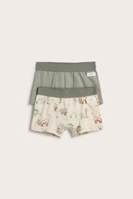 Kids' green/beige boxer shorts 2-pack