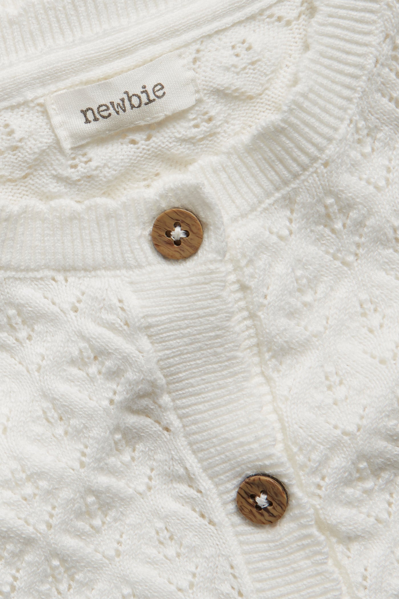 Kids' white pattern knit cardigan