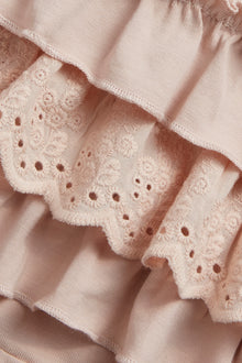 Baby light pink leggings with ruffles