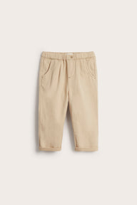 Baby beige woven trousers