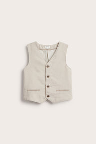 Kids' beige button down vest