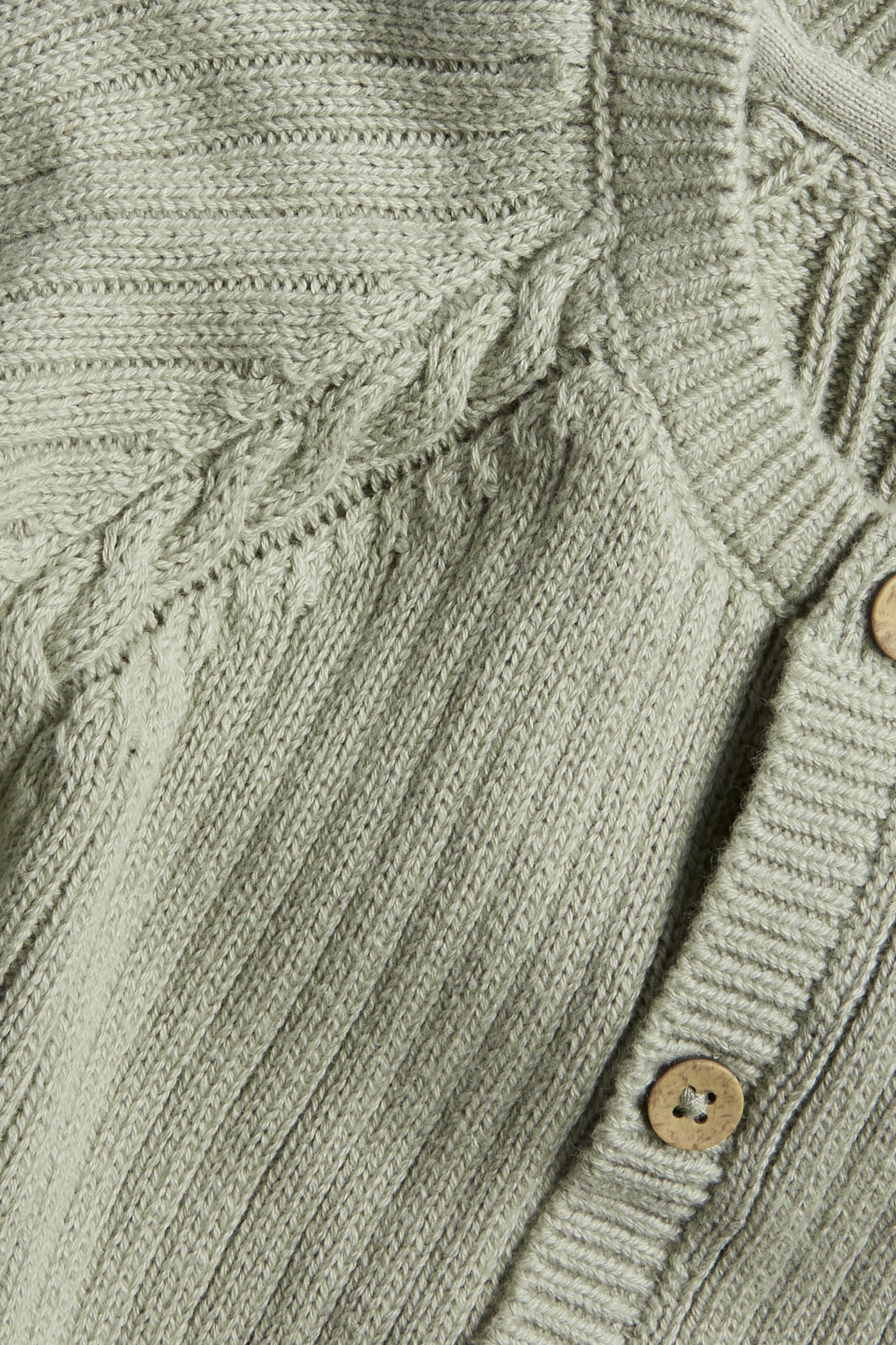 Baby green cable-knit cardigan