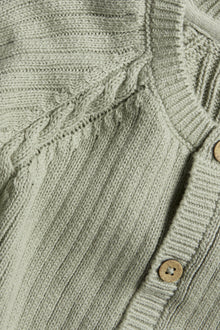 Baby green cable-knit cardigan