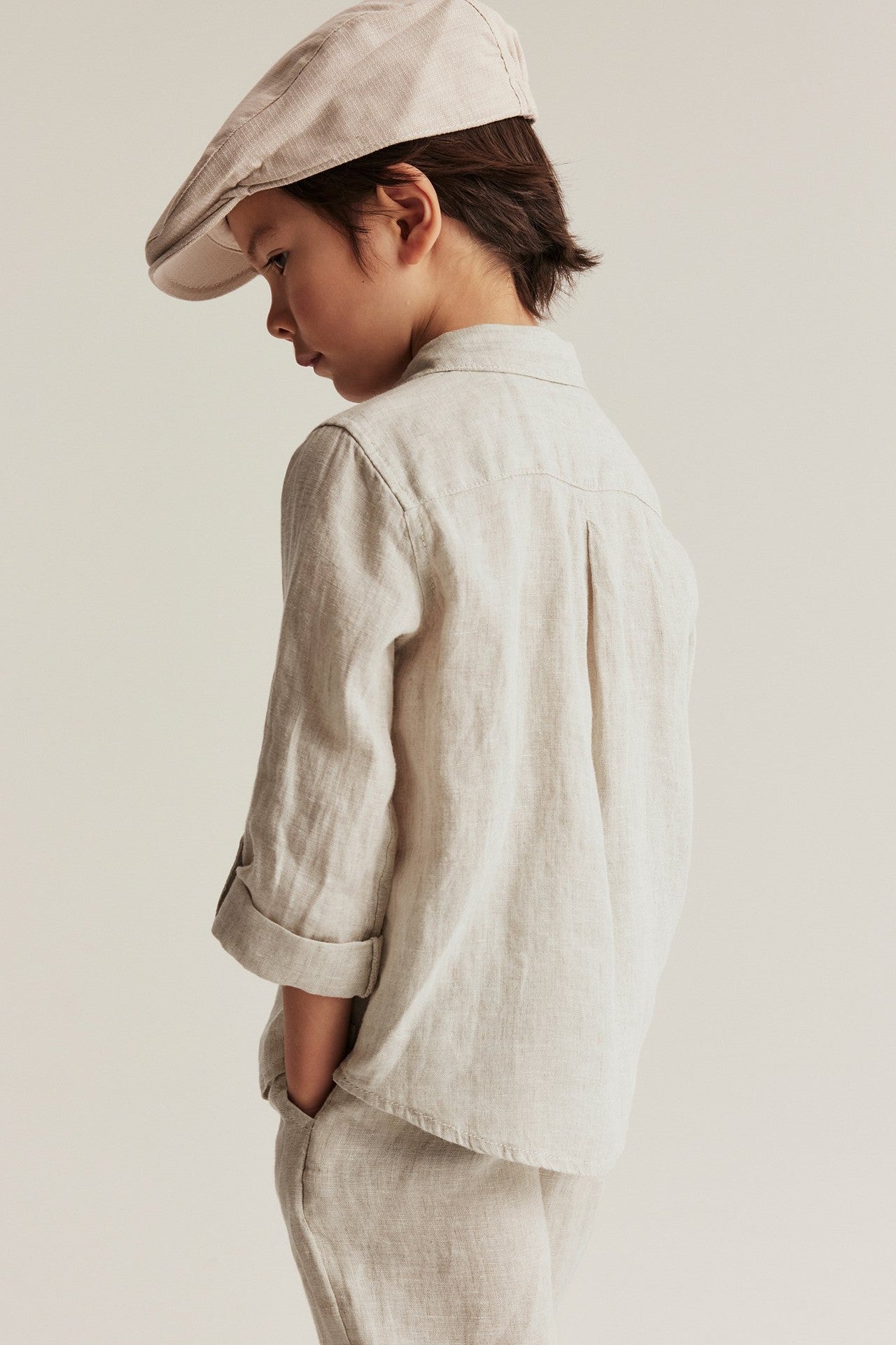 Kids' beige linen shirt