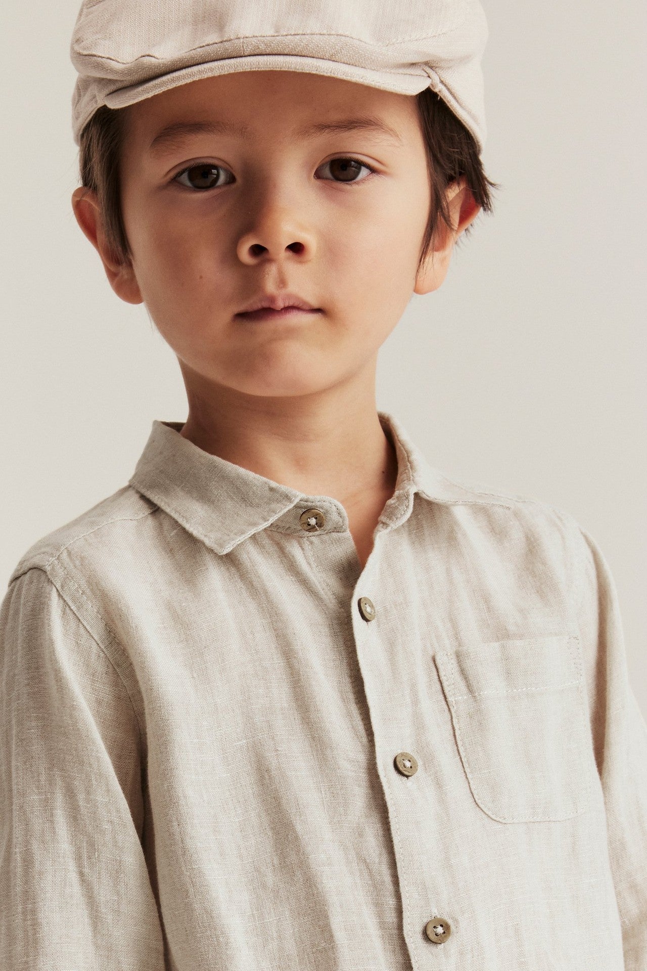 Kids' beige linen shirt